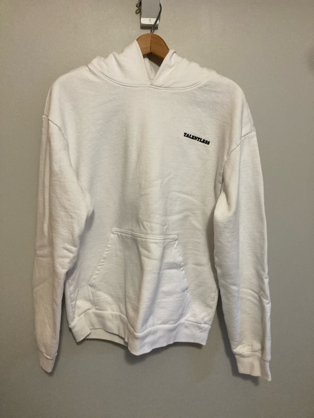 TALENTLESS Please Wash Your Hands White and Black Hoodie Sweatshirt, Size Medium - Picture 3 of 7